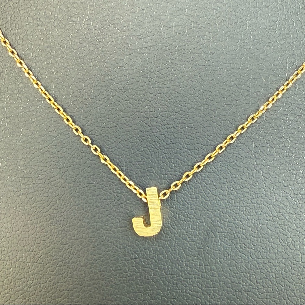 Cai Jewelry Initial Letter “J” pendant Necklace Gold Tone - Picture 2 of 5
